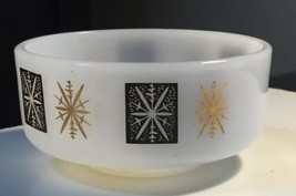 Federal Glass White Milk Glass Custard Cups Ramekins Starburst Atomic Snowflake - £5.31 GBP