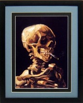 Van Gogh Skull with Burning Cigarette Framed Mated Art Print 15x20 - £49.42 GBP