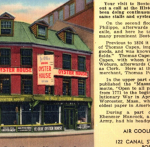 Union Oyster House Postcard Vintage Restaurant Boston Massachusetts - £10.61 GBP