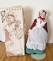 Avon Early American Porcelain Doll 1987 8&quot; Tall Stand Original Tag And Box VTG - £7.44 GBP