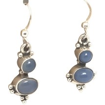 sterling silver Moonstone dangle earrings Signed DSR - £31.17 GBP