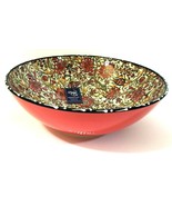 Red and Yellow Nakkas Cini Floral Large Serving Bowl Hand Painted  NWT T... - $610.23 MXN