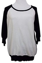 Zara Knit Sweater Top Color Block 3/4 Sleeve Black White size Medium - £13.18 GBP