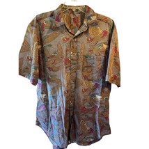 Allen Solly Vintage Men’s 17.5 34/35 Duck Print SS Button Down Cotton Shirt - £39.53 GBP