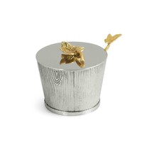 Michael Aram Ivy &amp; Oak Hand Textured Stainless Steel Pot with Spoon - 12... - £81.55 GBP