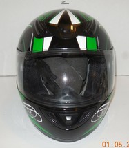 HAWK Motorcycle Motocross Full Face Helmet Size Medium Green Black DOT a... - £56.00 GBP