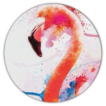 Flamingo Watercolor : Gift Coaster Bird Tropical Art Print Modern Splash Nature  - £3.91 GBP