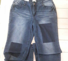 Adam Levine Misses Jeans 11/12 Straight Fit Distressed Faux Patches Blue... - £12.39 GBP