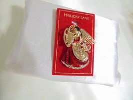 Holiday Lane Gold-Tone Crystal Angel &amp; Harp Pin CHR108 $24 - £8.14 GBP