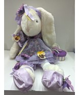 Easter Bunny Rabbit Purple Ballerina Pansies Bay Bunnies Plush Stuffed A... - £97.34 GBP