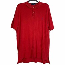 Polo Ralph Lauren Golf Shirt Size Large SS Knit Red Mens 100% Cotton SS - £14.85 GBP