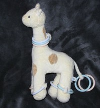 Pottery Barn Kids Stuffed Plush Baby Toy Giraffe Yellow Tan Spot Polka Dot Ring - £23.36 GBP