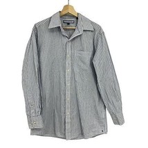 Tommy Hilfiger shirt Medium 15 32/33 mens striped ithaca long sleeve but... - $21.78