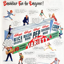 1947 Kellogg&#39;s Cereal Advertisement Breakfast Variety 10 Pack Pep Vintag... - $29.99