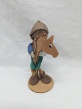 Vintage Handmade Polish Boy On Toy Horse Figurine 4&quot; - £23.73 GBP