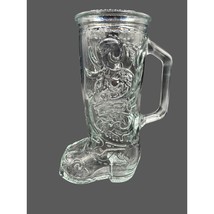Vintage Clear Heavy Glass Cowboy Boot Beer Glass Mug Country 8&quot; - £9.49 GBP