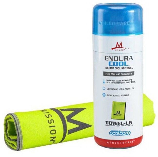 Mission AthleteCare Enduracool Large Woven Towel- Volt Green - $14.34