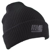 Hall of Fame Mens 2nd Sucks Black Knit Cuff Fold Skate Beanie Winter Ski Hat NWT - £11.25 GBP