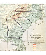 1920 Map South Atlantic States Physical Political Virginia NC SC GA FLA ... - $41.81 CAD