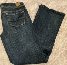 Women’s NWT American Eagle Kick Boot Stretch Jeans Medium  Denim Size 14 Long - £28.39 GBP