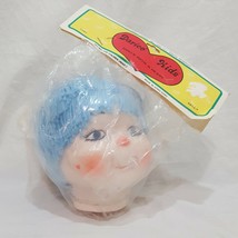 Doll Head Blue Hair with Hands 6" Old Stock Darice 1241 - $11.00