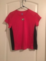 NCAA Georgia Bulldogs Women's Juniors Red & Black Athleic Shirt Top Size Large - £23.45 GBP