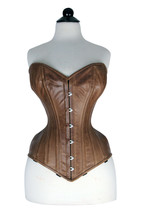 Real Leather Brown SteamPunk Overbust-Corset - $95.99