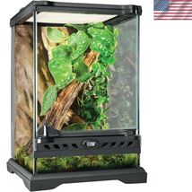 Compact 8x8x12 Glass Terrarium for Lizards &amp; Crabs - Ventilated &amp; Waterp... - $119.53