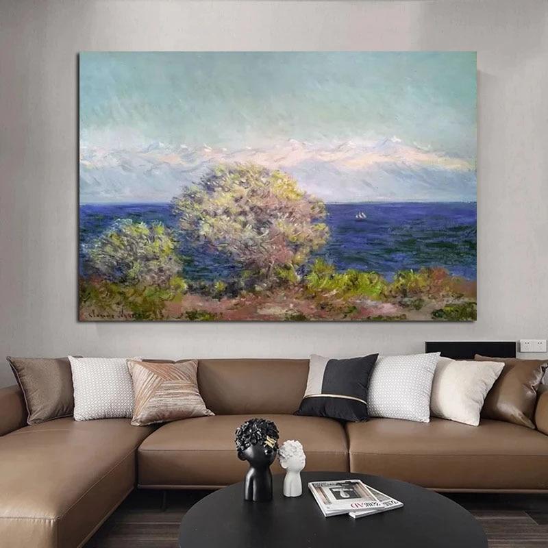 Hand Painted Claude Monet At Cap d Antibes Mistral Wind Impression Seascape Art