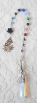 Pendulum Opalite Dowsing, Beaded Chakra Chain, Multi Color Stars, Blue Goldstone - £12.75 GBP