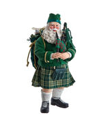 Kurt Adler 10.5&quot; Fabriché™ Musical Irish Bagpiper Santa Tabletop Figurin... - $137.81 CAD