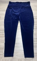 Spanx Size 3XL XXXL Pull On Pants Flare Leg Blue Velvet Velour - £14.45 GBP