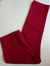 Talbots Heritage Slim Ankle Jeans Womens Size 16 Petite 33 Magenta Cotton Stretc - £18.64 GBP