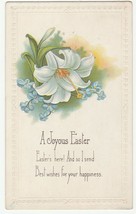 Vintage Postcard Easter Lily Forget Me Not Flowers 1923 Embossed - $7.91