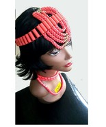 3 Pcs Nigerian Youth Edo Igbo Wedding costume Beaded Set . Princess Brid... - $89.08 CAD