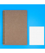 Dotted Notebook A5 - Spiral Dot Grid Paper Notebook - Tan Cover 5.5&quot;X8.5&quot; - $25.27 CAD