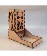 Cthulhu Dice Tower &amp; Tray Dark Blue Acrylic Window COMPACT DESIGN Laser ... - $29.69