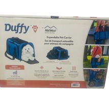 Midwest Duffy Expandable Pet Carrier Medium Blue 18.3x11.25x11.14&quot; New - £48.99 GBP
