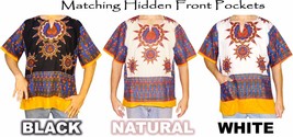 Mens Mandala Heart Print Dashiki Shirt 100% Cotton by American Dashiki - £9.43 GBP