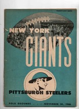 VINTAGE 1946 Pittsburgh Steelers vs NY Giants Program Polo Grounds - £79.12 GBP
