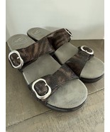 Dansko Sophie Slide Sandals Black/Brown Animal Print - Size 38 US 7.5/8 - €29,92 EUR