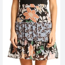 LOFT multicolor floral tiered skirt size 6 | spring summer office career... - $24.19