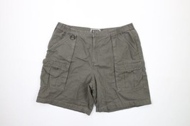 Vintage Columbia Mens 40 Faded Spell Out Above Knee Cargo Shorts Green Cotton - £31.12 GBP