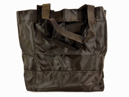 Lightweight Folding Shopping Tote, Black Bag w/Black Bottom, 16&quot;x16&quot;x4&quot;,... - $7.79