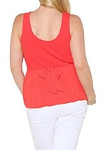 Zenobia Women&#39;s Plus Size Chiffon Back Peplum Top Sleeveless (1X, Red) - £16.44 GBP