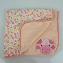 Vintage Gymboree Baby Girl Cotton Blanket Ladybug Flower Pink Peach Cora... - £77.86 GBP
