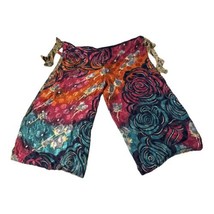 Vintage Wevez 80% Silk Reversible Wrap Pants Floral Bohemian One Size Flowy - $20.68