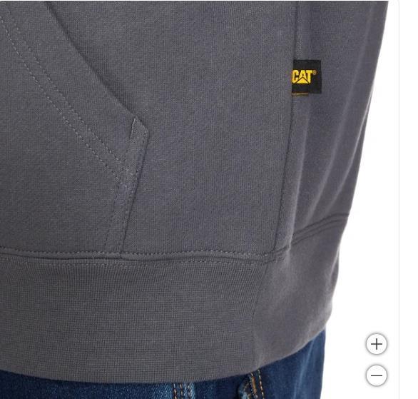 Caterpillar Mens Hoodie Gray Grey Kangaroo Pocket Heavyweight Long Sleeve Item image 7