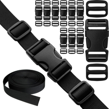 Buckles Straps Set 1 Inch: 10 Pack Side Release Plastic Buckle + 12 Yard Nylon - £19.20 GBP