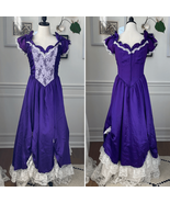 Vintage 80s Zum Zum Purple Little Bo Peep Prom Dress M 8 10 - $84.90 CAD